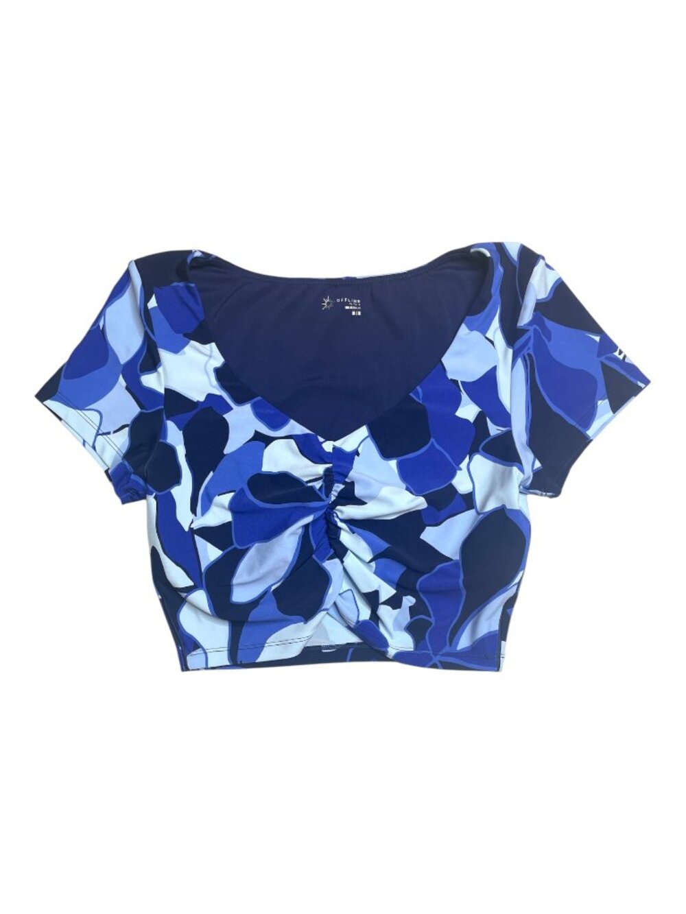 OFFLINE BY AERIE “Real Me” Ruched Short-Sleeve Crop Top - Size Medium